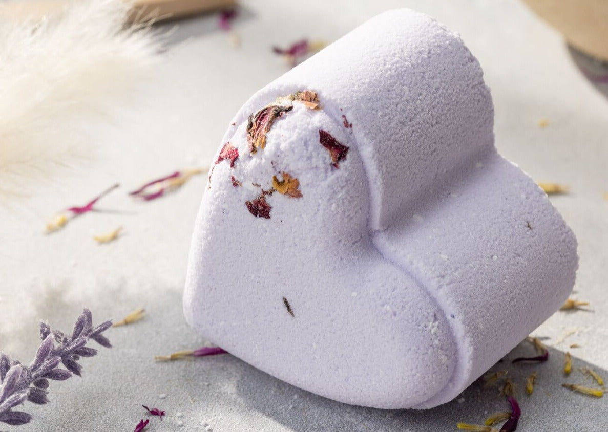 Set of 5 Heart Shaped Shower Steamers Package - in a Gift Box - Can be personalized.