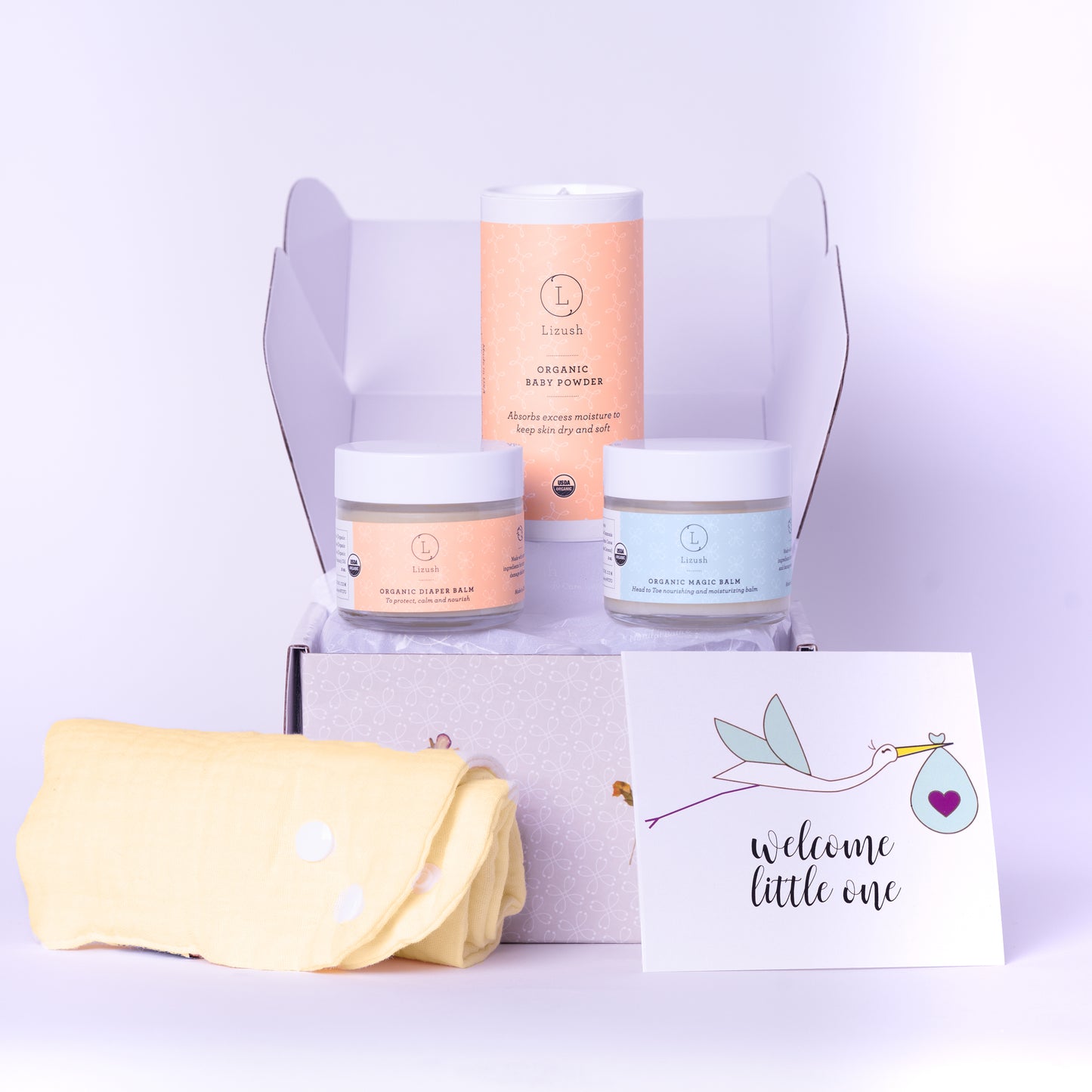 Organic care new baby gift set - welcome little one!