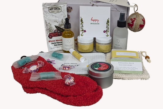 Christmas gift box with all natural bath and body products