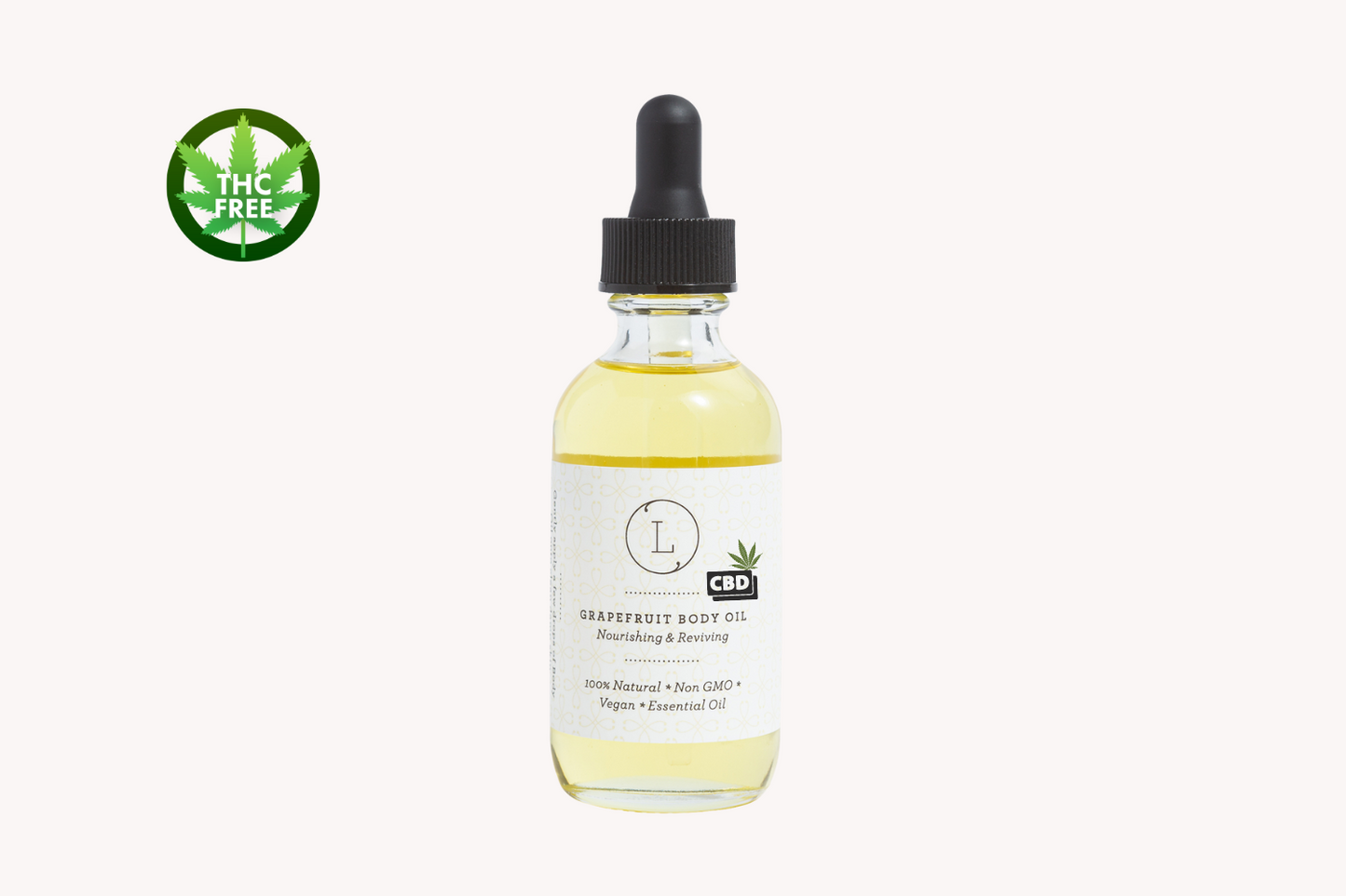 Natural Body Oil with CBD, Grapefruit Moisturizing Body Oil (THC free)