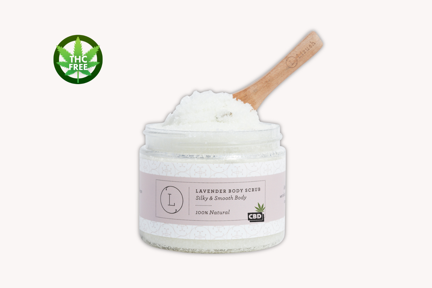 Lavender Body Scrub with CBD, Natural Body Salt Scrub (THC free)