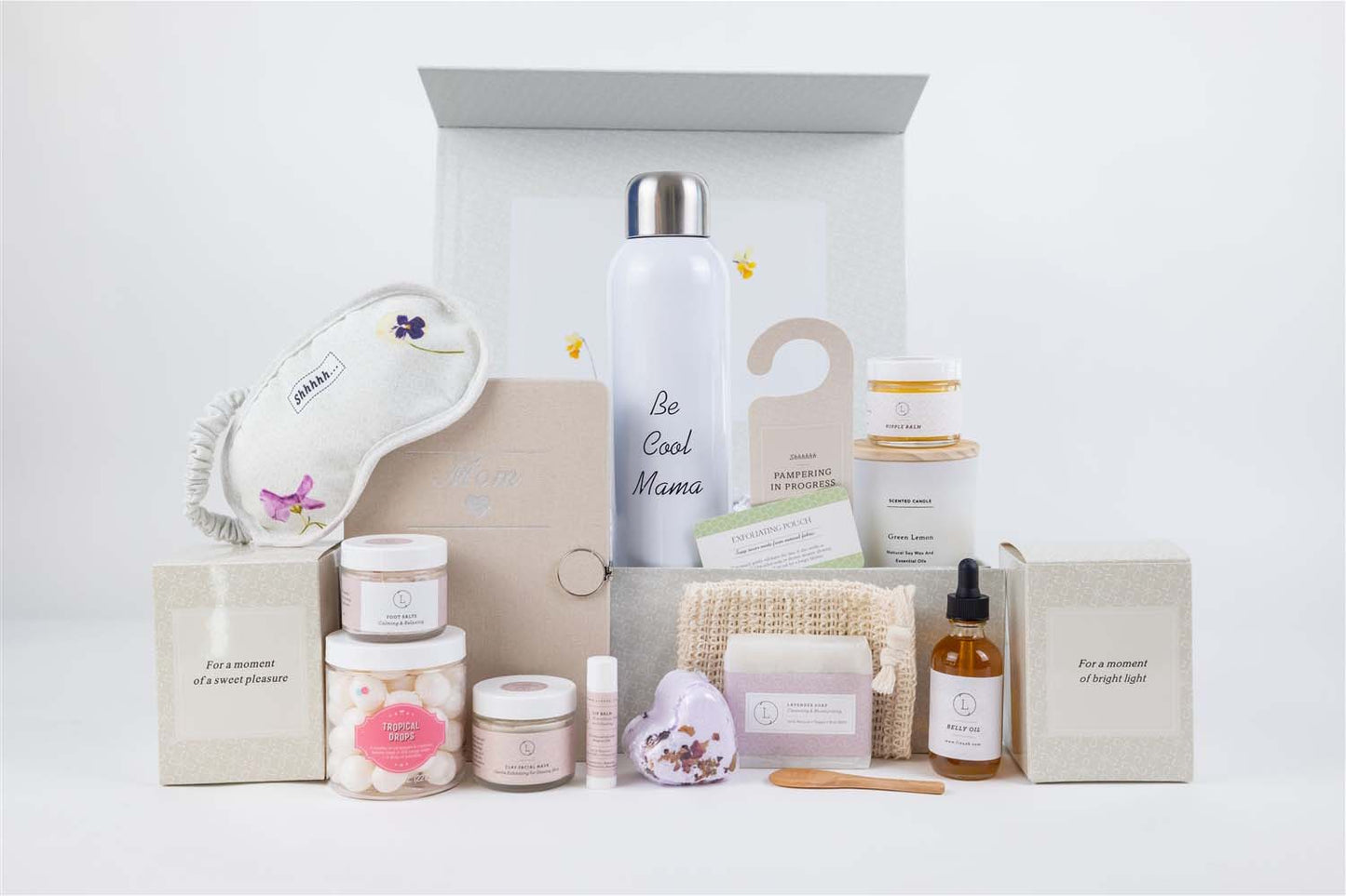 Big luxury big new mom gift basket basket full of natural products and some indulgence items for the new mother – Lizush