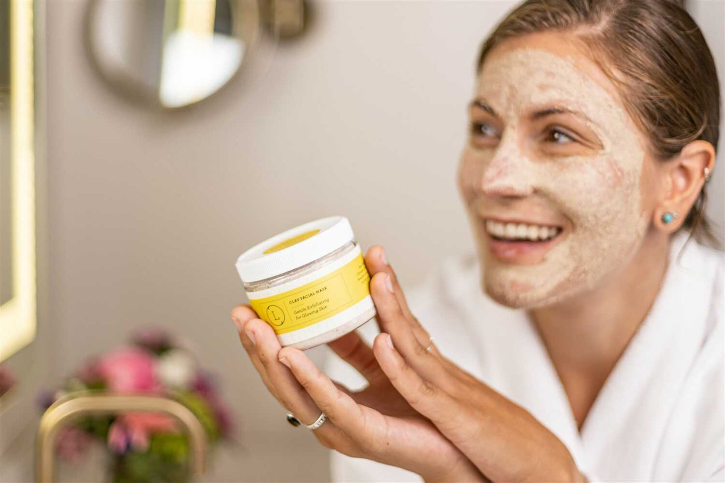 Clay mask, Natural Clay Facial Mask, Exfoliating clay mask, glowing skin - lizush