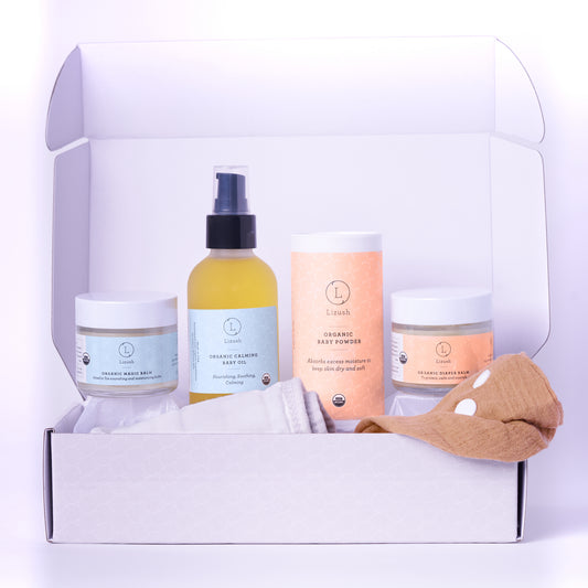 Organic full care new baby gift set - welcome little one!