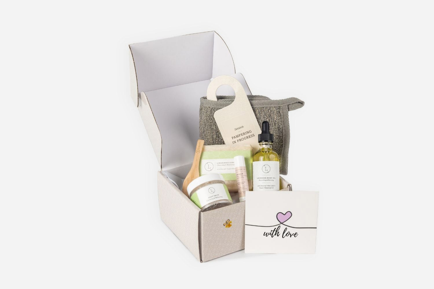 selfcare skincare products set, natural skincare appreciating gift box, thank you gift box - lizush