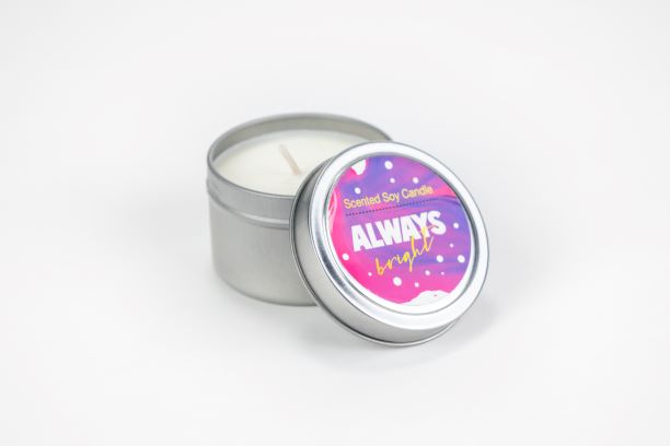 4 oz Tinned Soy Candle -Gentle Lavender and Bergamot Scent